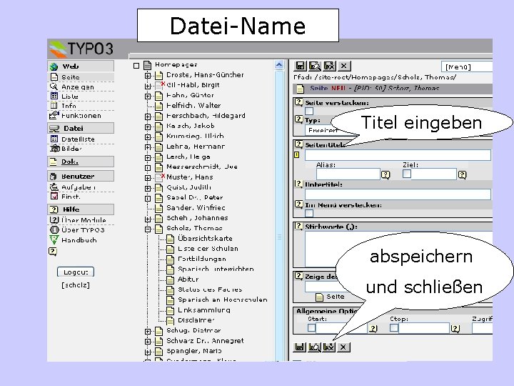 Speicher-Ort Datei-Name „neu“ Titel eingeben abspeichern und schließen 