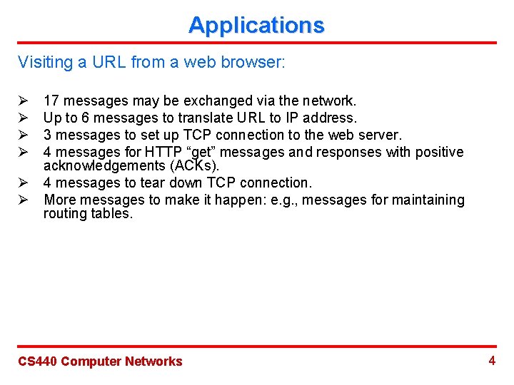 Applications Visiting a URL from a web browser: Ø Ø 17 messages may be