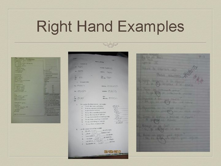 Right Hand Examples 