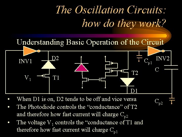 The Oscillation Circuits: how do they work? Understanding Basic Operation of the Circuit INV