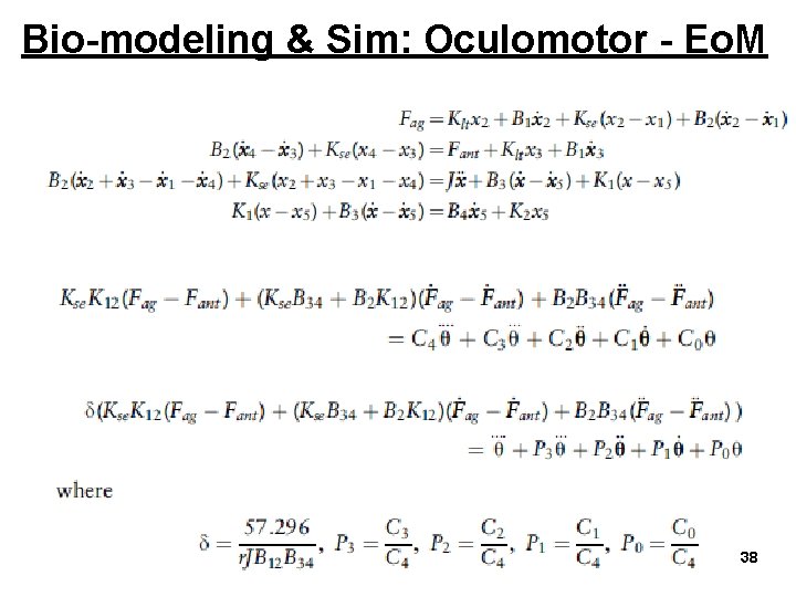 Bio-modeling & Sim: Oculomotor - Eo. M 38 