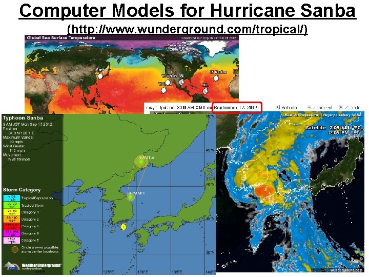 Computer Models for Hurricane Sanba (http: //www. wunderground. com/tropical/) 47 