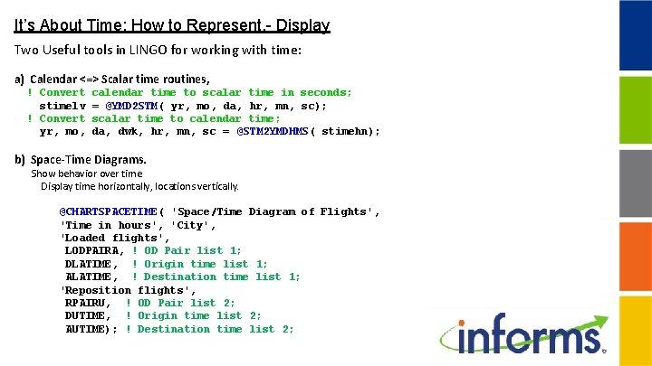 It’s About Time: How to Represent, - Display Two Useful tools in LINGO for