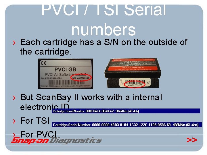 PVCI / TSI Serial numbers › Each cartridge has a S/N on the outside