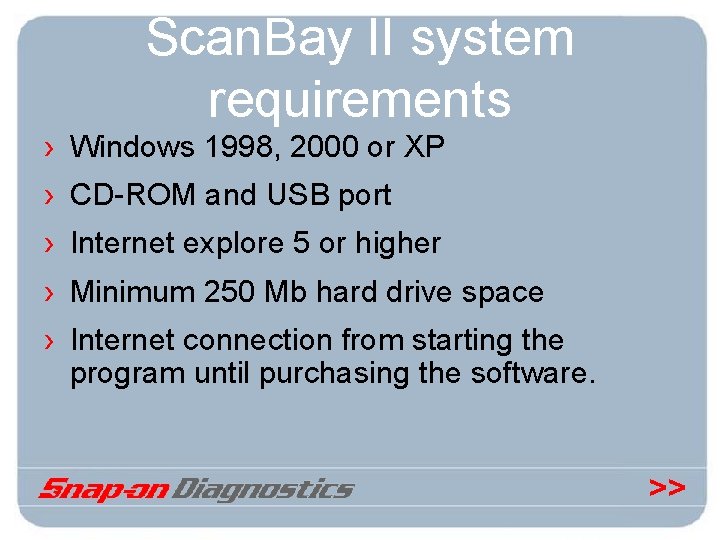 Scan. Bay II system requirements › Windows 1998, 2000 or XP › CD-ROM and