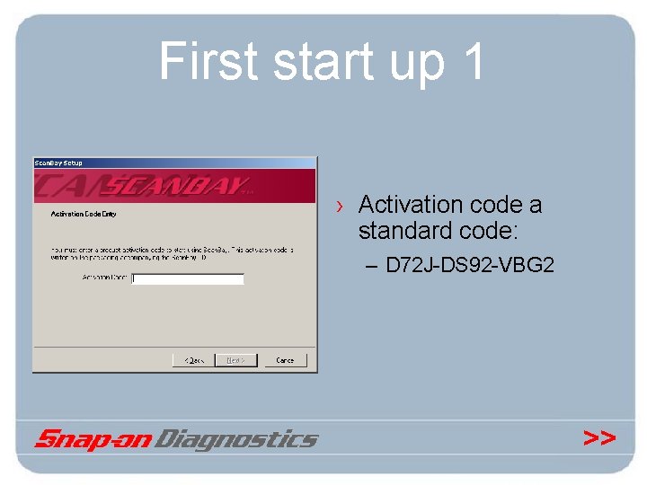 First start up 1 › Activation code a standard code: – D 72 J-DS