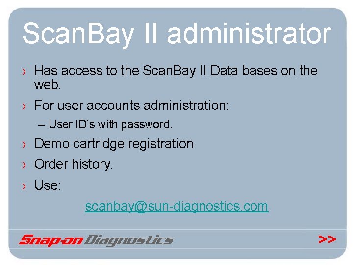 Scan. Bay II administrator › Has access to the Scan. Bay II Data bases