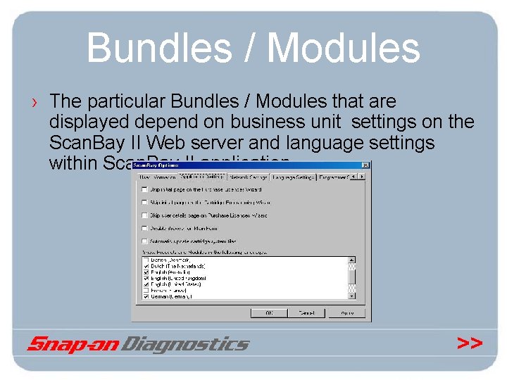 Bundles / Modules › The particular Bundles / Modules that are displayed depend on