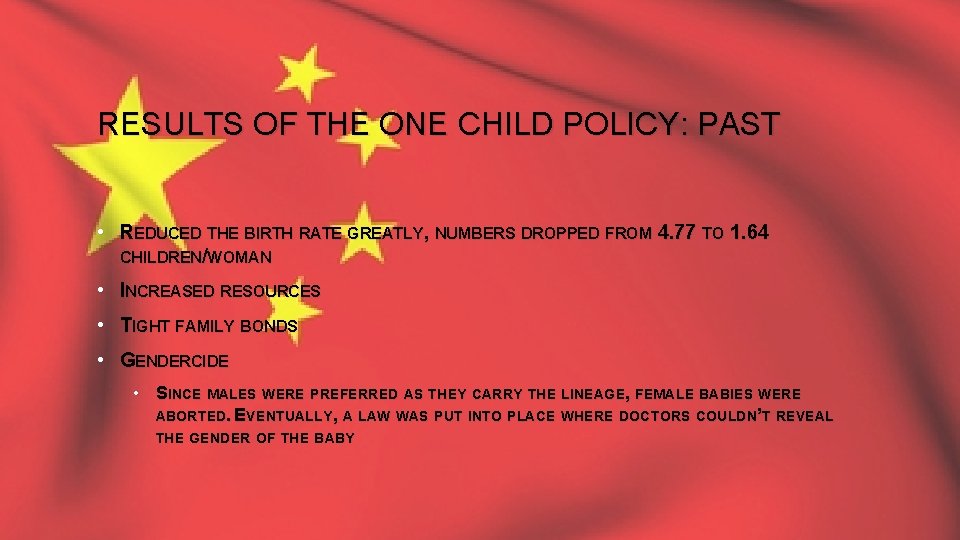 CHINAS ONE CHILD POLICY HISTORY OF CHINA REPUBLIC