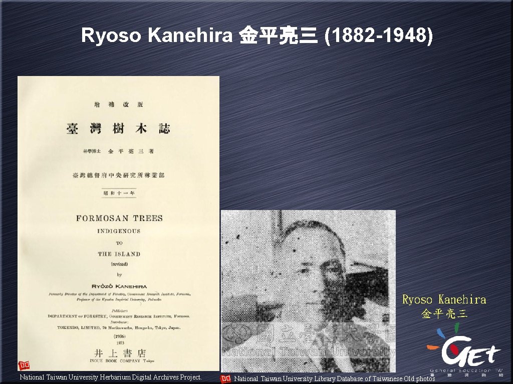 Ryoso Kanehira 金平亮三 (1882 -1948) Ryoso Kanehira 金平亮三 National Taiwan University Herbarium Digital Archives
