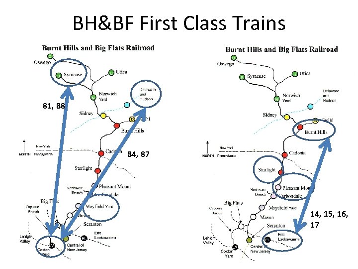 BH&BF First Class Trains 81, 88 84, 87 14, 15, 16, 17 