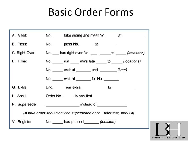Basic Order Forms 