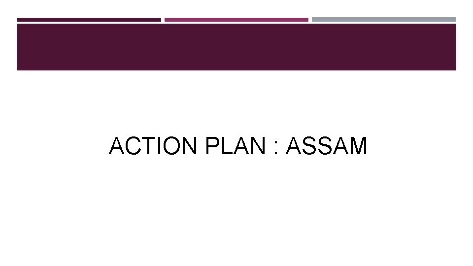 ACTION PLAN : ASSAM 