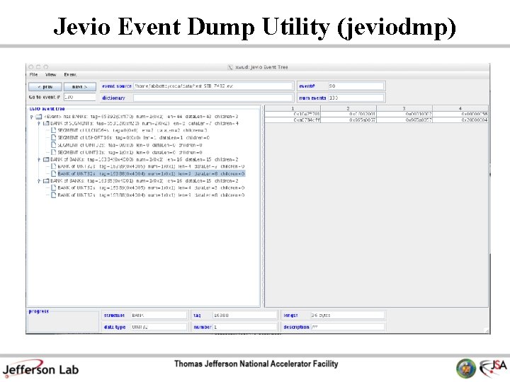 Jevio Event Dump Utility (jeviodmp) 