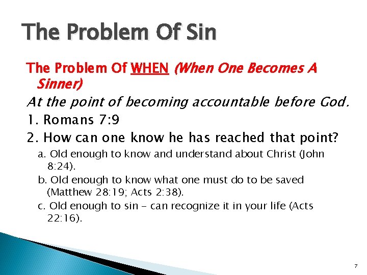 The Problem Of Sin The Problem Of WHEN (When One Becomes A Sinner) At