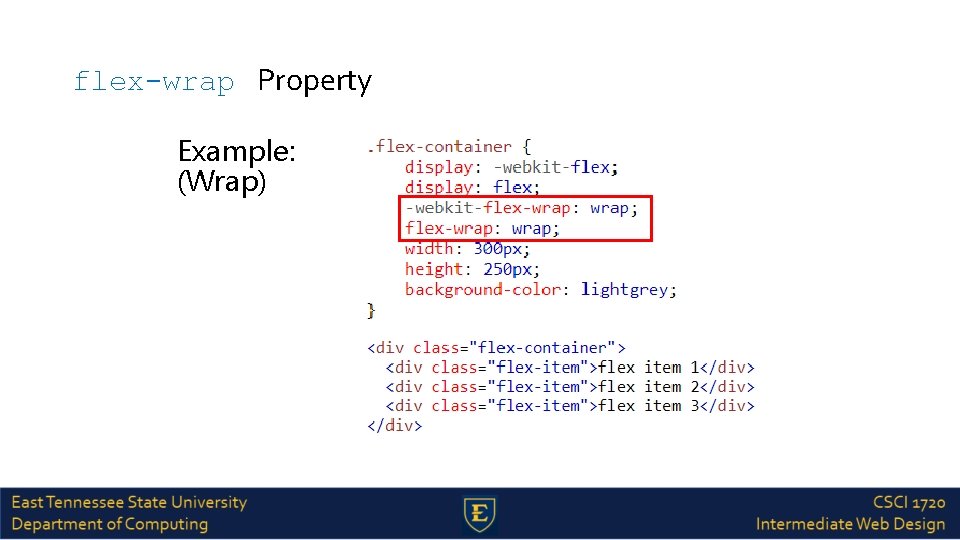flex-wrap Property Example: (Wrap) 