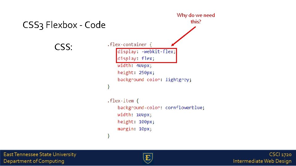 CSS 3 Flexbox - Code CSS: Why do we need this? 