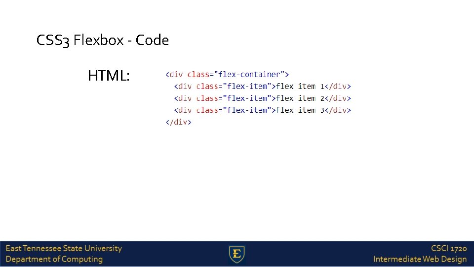 CSS 3 Flexbox - Code HTML: 