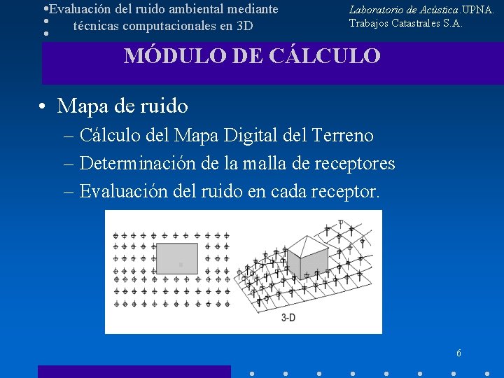 Evaluación del ruido ambiental mediante técnicas computacionales en 3 D Laboratorio de Acústica. UPNA.
