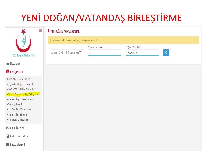 YENİ DOĞAN/VATANDAŞ BİRLEŞTİRME 