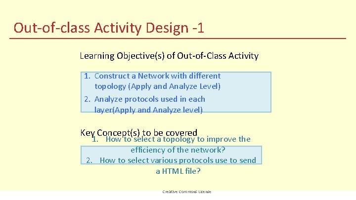 Out-of-class Activity Design -1 Learning Objective(s) of Out-of-Class Activity 1. Construct a Network with