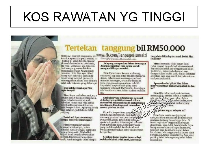 KOS RAWATAN YG TINGGI 