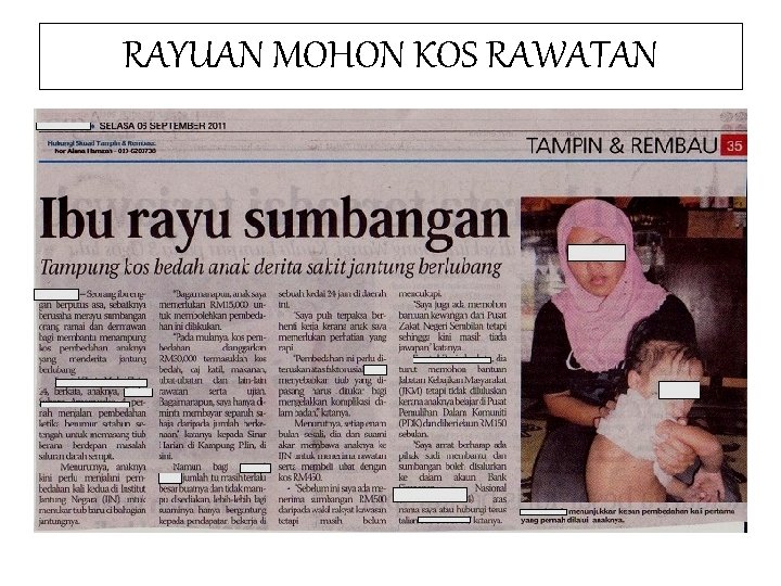 RAYUAN MOHON KOS RAWATAN 