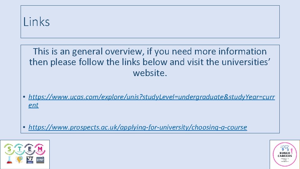 Links This is an general overview, if you need more information then please follow