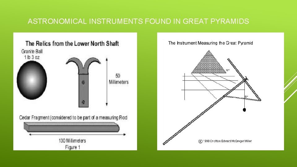 ASTRONOMICAL INSTRUMENTS FOUND IN GREAT PYRAMIDS 