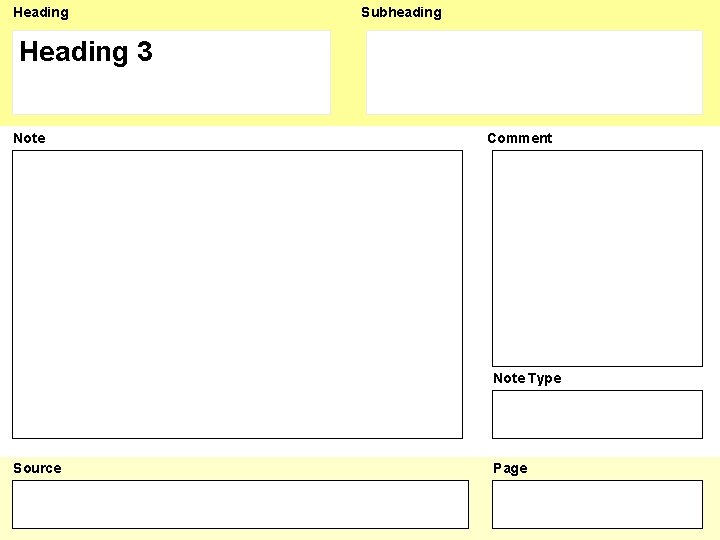 Heading Subheading Heading 3 Note Comment Note Type Source Page 