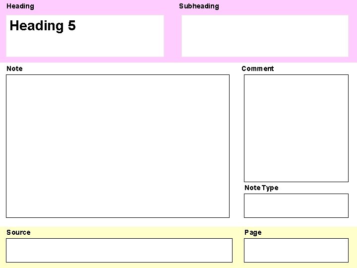 Heading Subheading Heading 5 Note Comment Note Type Source Page 