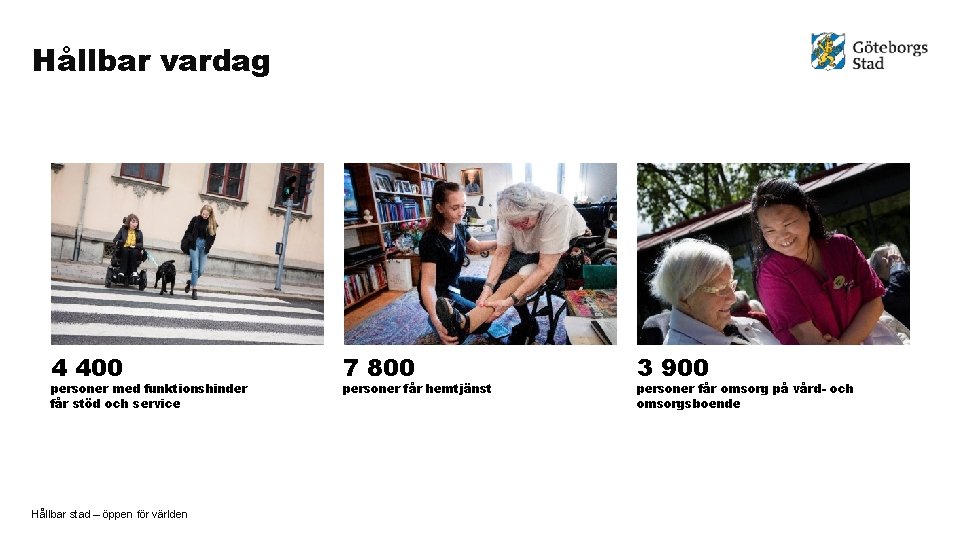 Hållbar vardag 4 400 personer med funktionshinder får stöd och service Hållbar stad –