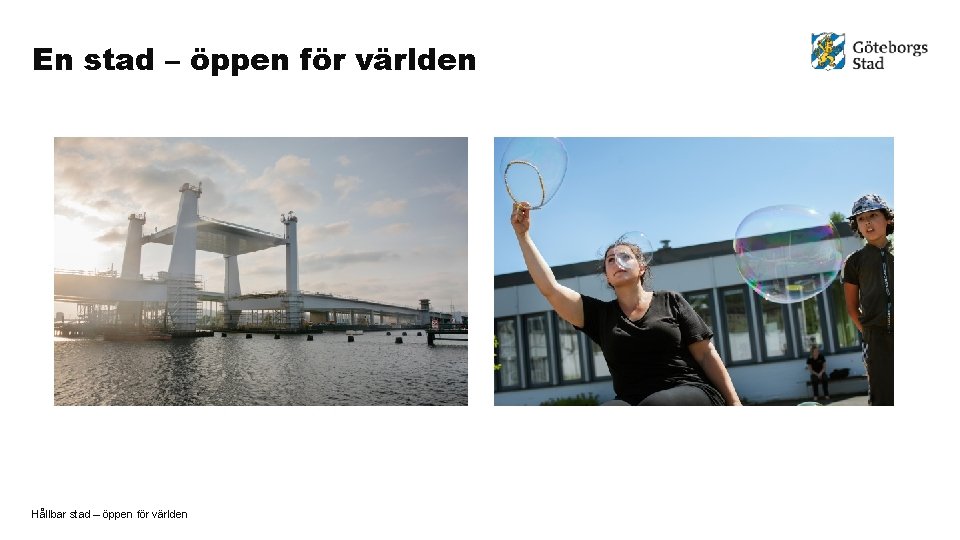 En stad – öppen för världen Hållbar stad – öppen för världen 