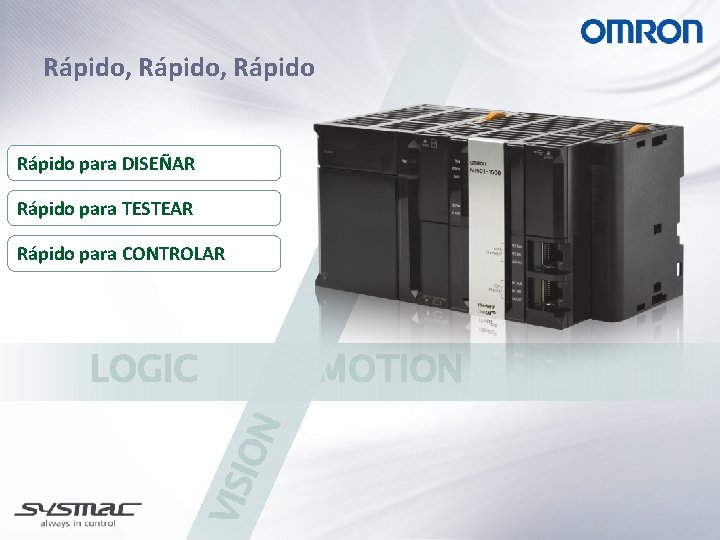 Rápido, Rápido para DISEÑAR Rápido para TESTEAR Rápido para CONTROLAR VIS ION LOGIC MOTION