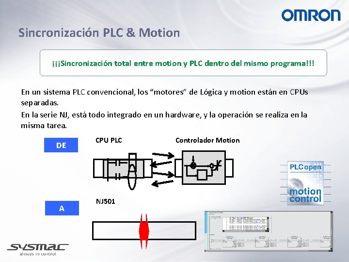 Sincronización PLC & Motion ¡¡¡Sincronización total entre motion y PLC dentro del mismo programa!!!