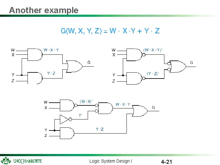 Another example Logic System Design I 4 -21 Another example Logic System Design I 4 -21