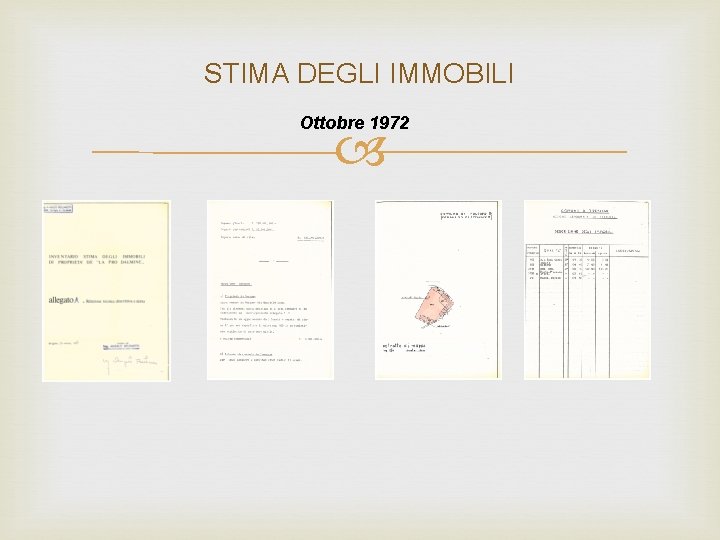 STIMA DEGLI IMMOBILI Ottobre 1972 