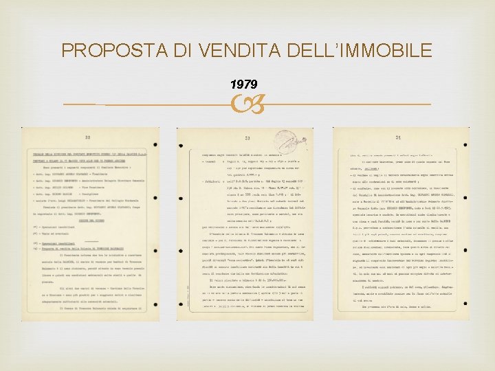 PROPOSTA DI VENDITA DELL’IMMOBILE 1979 