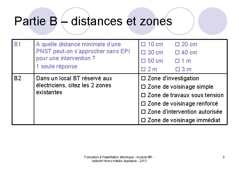 Partie B – distances et zones B 1 A quelle distance minimale d’une PNST