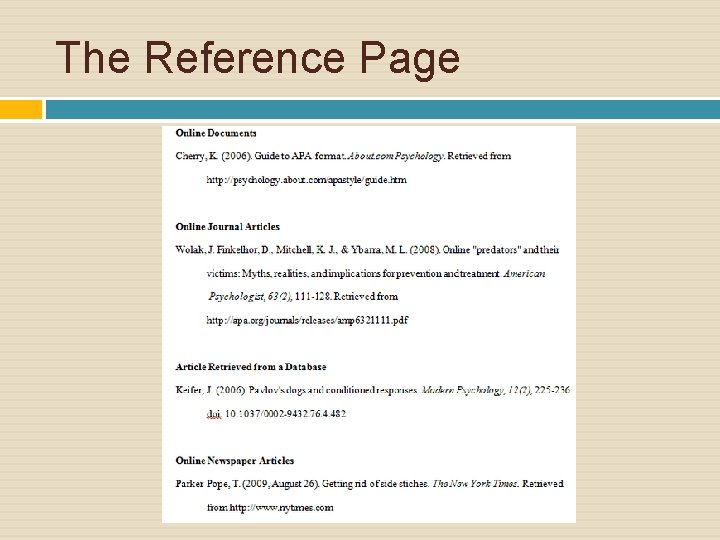 The Reference Page 