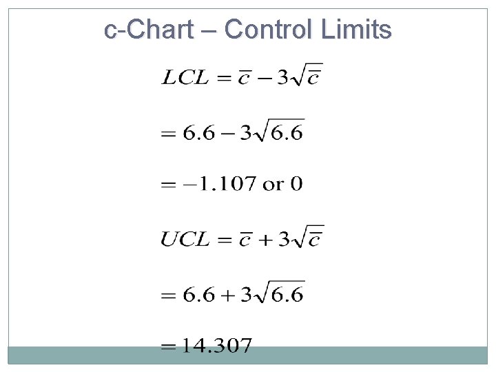 c-Chart – Control Limits 
