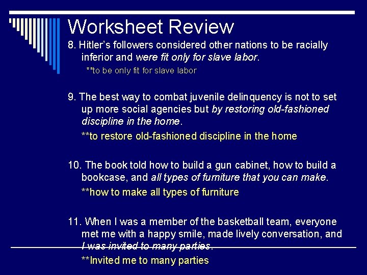 Worksheet Review 8. Hitler’s followers considered other nations to be racially inferior and were