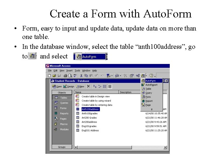 Create a Form with Auto. Form • Form, easy to input and update data,
