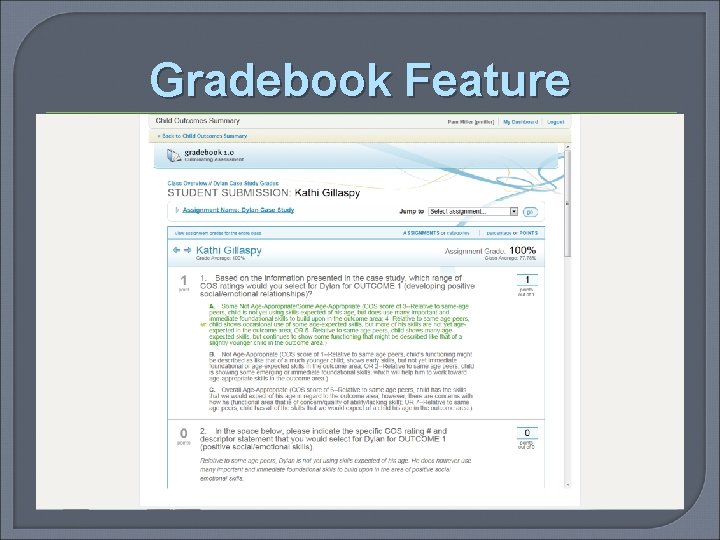 Gradebook Feature 