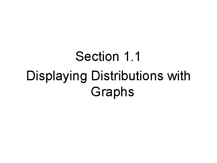 Section 1. 1 Displaying Distributions with Graphs 