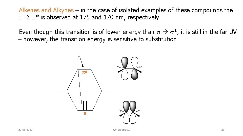 Alkenes and Alkynes – in the case of isolated examples of these compounds the
