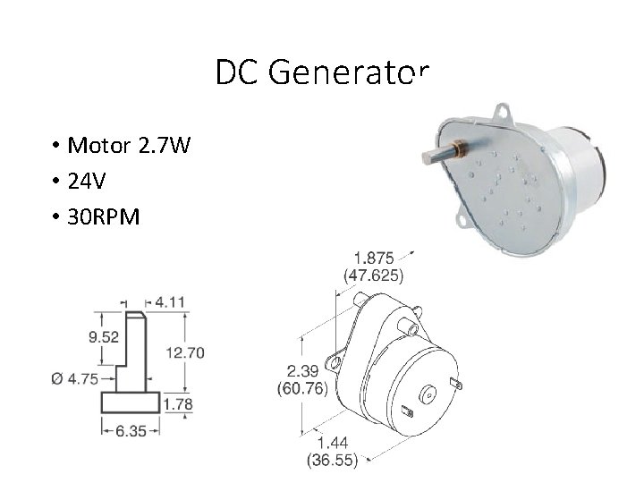 DC Generator • Motor 2. 7 W • 24 V • 30 RPM 