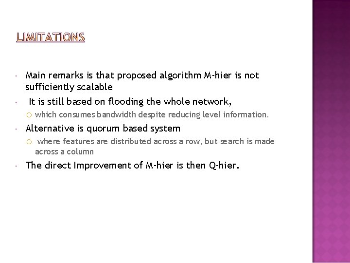  Main remarks is that proposed algorithm M-hier is not sufficiently scalable It is