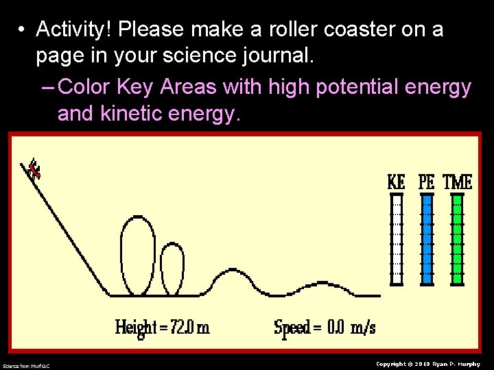  • Activity! Please make a roller coaster on a page in your science