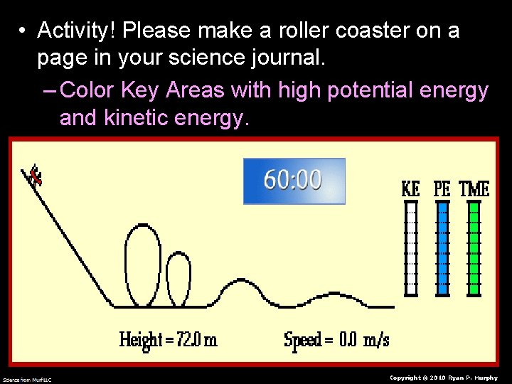  • Activity! Please make a roller coaster on a page in your science